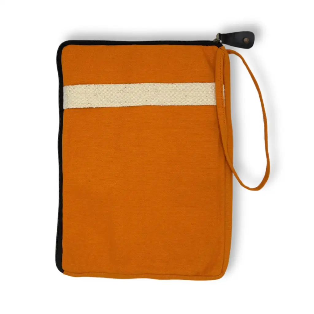 Canvas Travel Laptop Pouch – Orange | www.artisangoods.co.uk 5