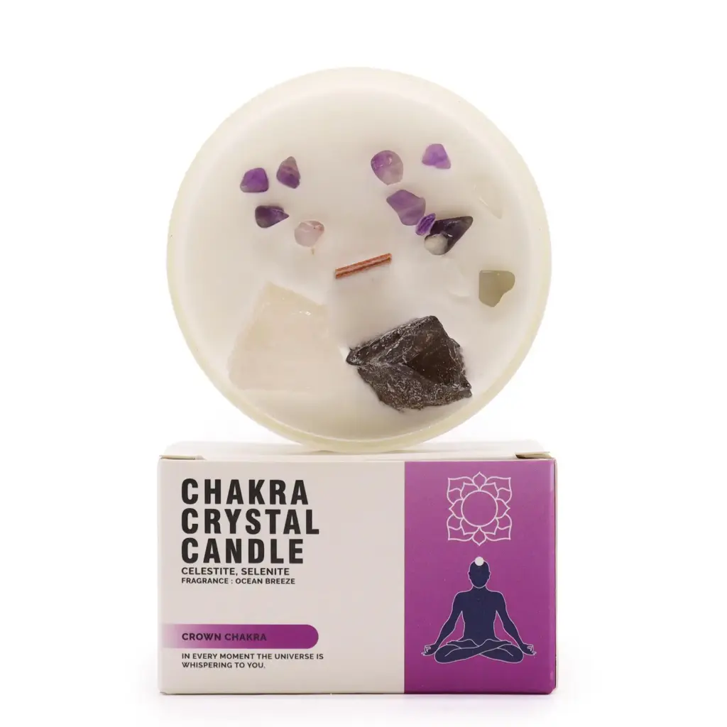 Chakra Crystal Candles – Crown Chakra | www.artisangoods.co.uk
