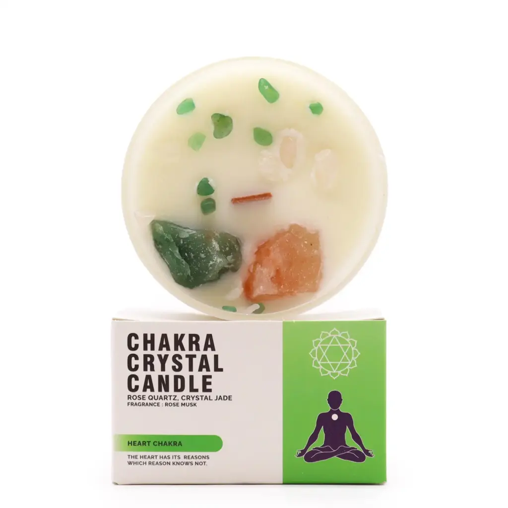Chakra Crystal Candles – Heart Chakra | www.artisangoods.co.uk