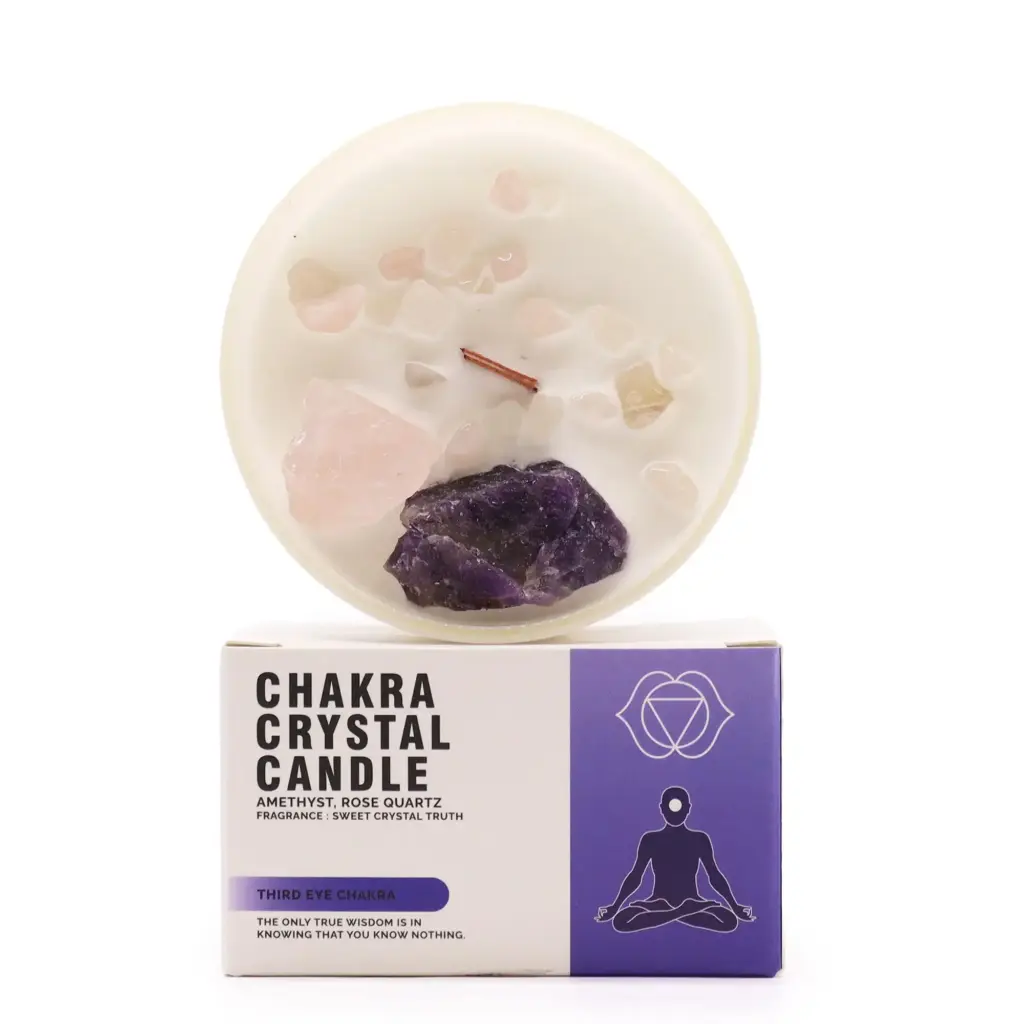 Chakra Crystal Candles – Third Eye Chakra | www.artisangoods.co.uk