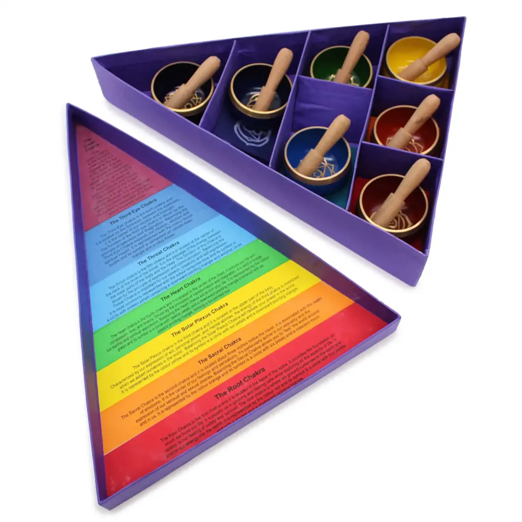 Chakra Pyramid Singing Bowl Gift Set | www.artisangoods.co.uk 8