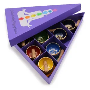 Chakra Pyramid Singing Bowl Gift Set | www.artisangoods.co.uk 4