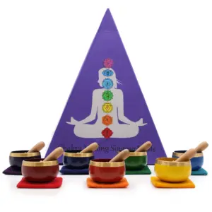 Chakra Pyramid Singing Bowl Gift Set | www.artisangoods.co.uk