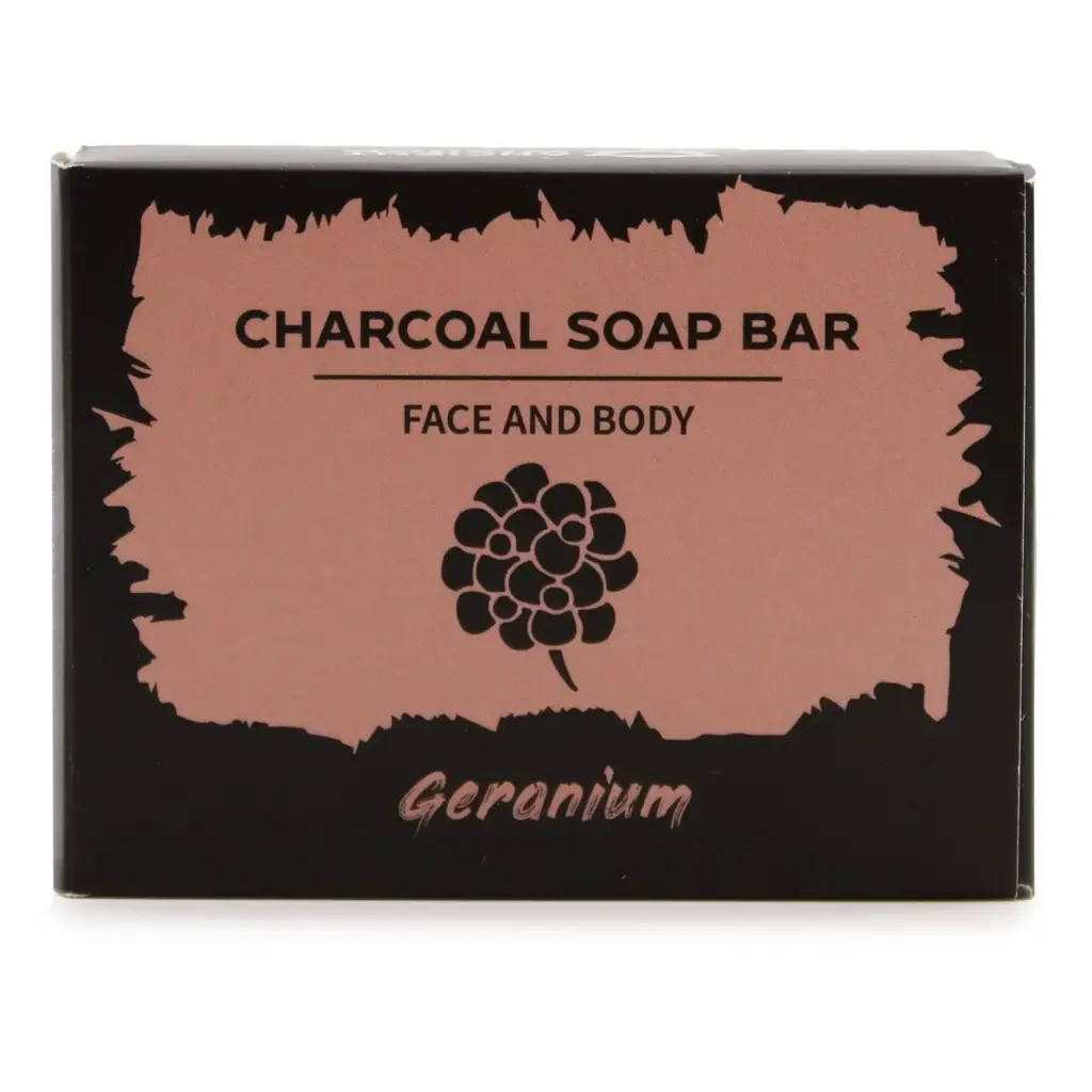 Charcoal Soap 85g – Geranium | www.artisangoods.co.uk
