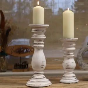 Classic Candle Stand – Whitewash – Medium | www.artisangoods.co.uk 5