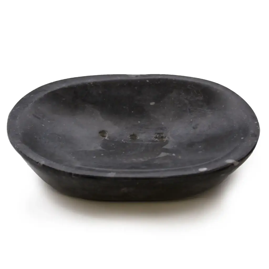 Classic Oval Black Marble Soap Dish | www.artisangoods.co.uk
