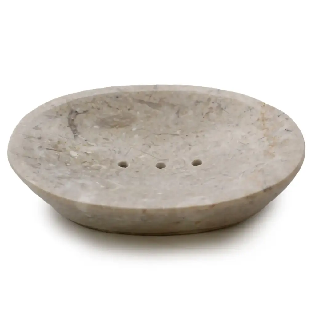 Classic Oval Cream Marble Soap Dish | www.artisangoods.co.uk