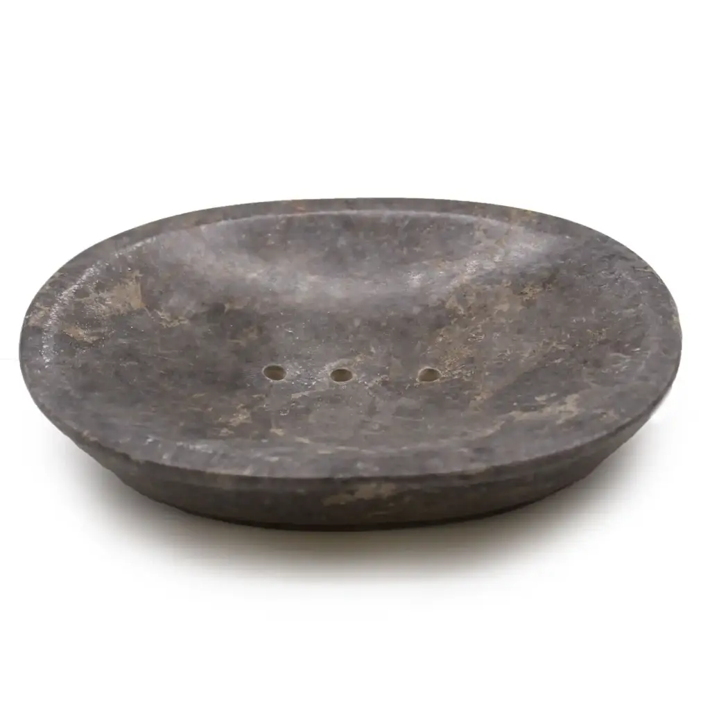 Classic Oval Grey Marble Soap Dish | www.artisangoods.co.uk