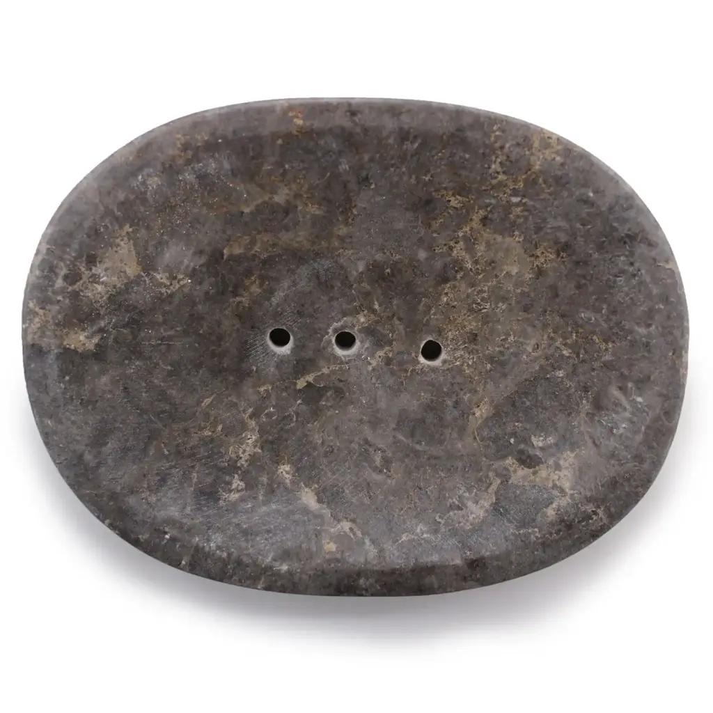 Classic Oval Grey Marble Soap Dish | www.artisangoods.co.uk 2