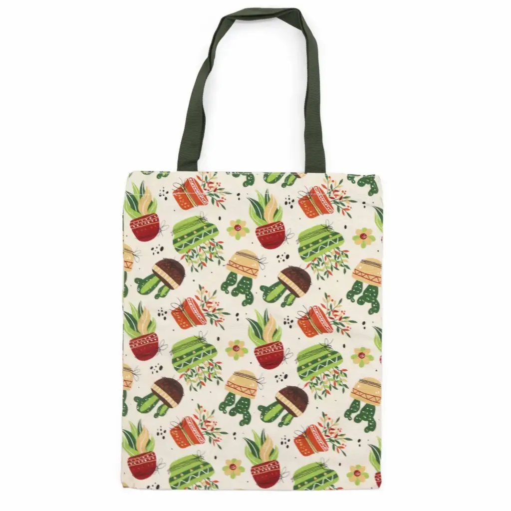Classic Tote Zipper Bag (Caktus Motiff) 40x34cm | www.artisangoods.co.uk