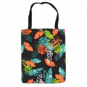 Classic Tote Zipper Bag (Dark Tropical Motiff) 40x34cm | www.artisangoods.co.uk 1