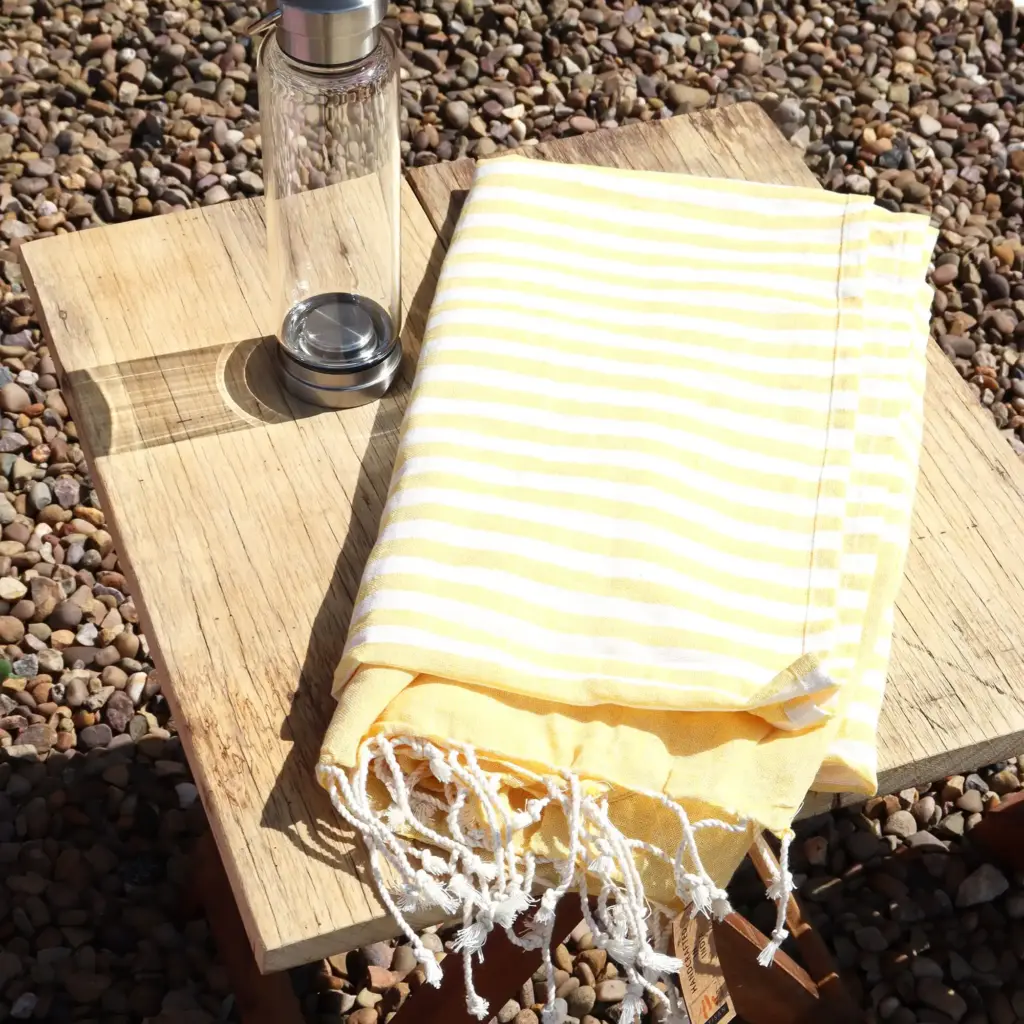 Cotton Pario Throw – 100×180 cm – Sunny Yellow | www.artisangoods.co.uk 5