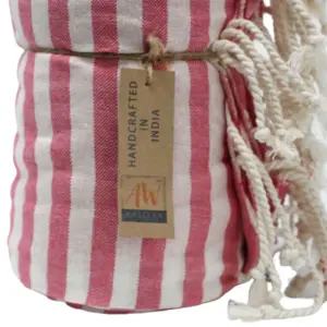 Cotton Pario Towel – 100×180 cm – Hot Pink | www.artisangoods.co.uk 7