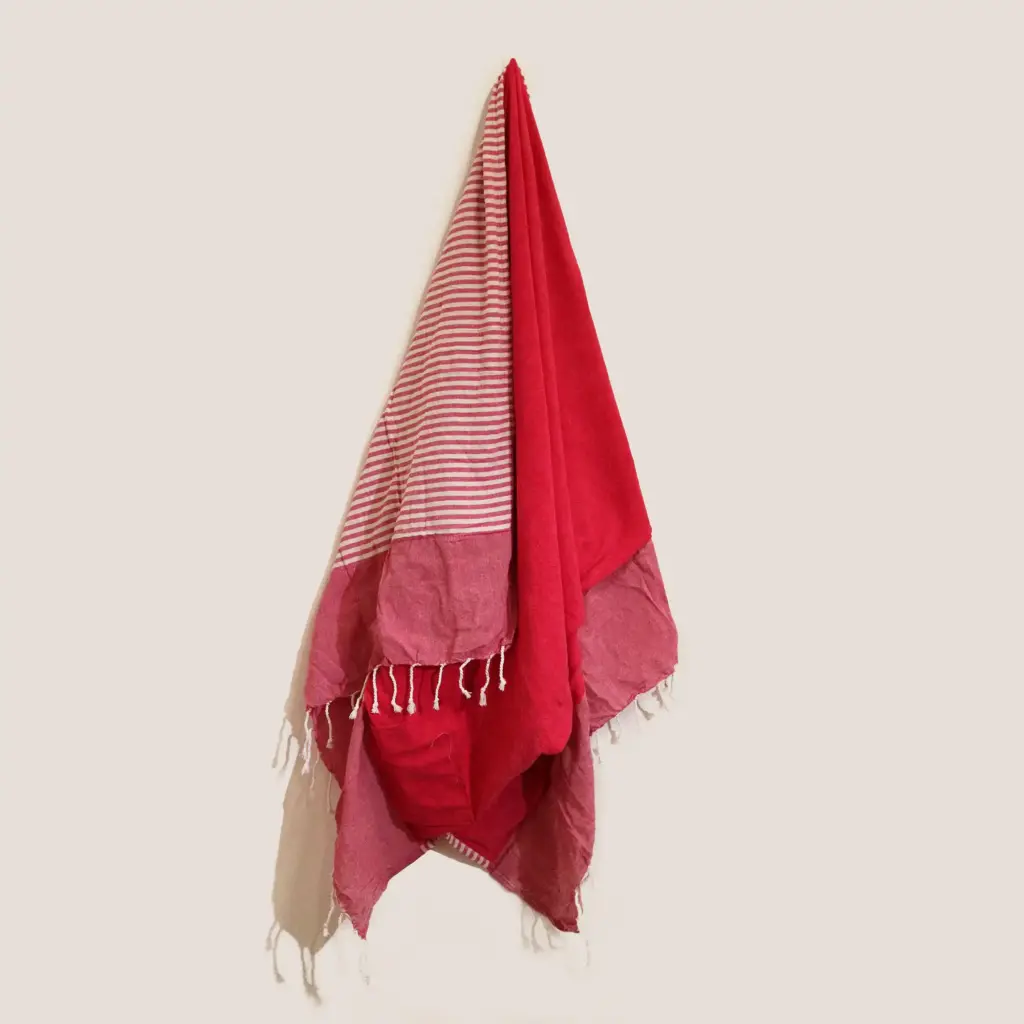 Cotton Pario Towel – 100×180 cm – Hot Pink | www.artisangoods.co.uk 3