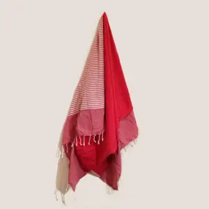 Cotton Pario Towel – 100×180 cm – Hot Pink | www.artisangoods.co.uk 3