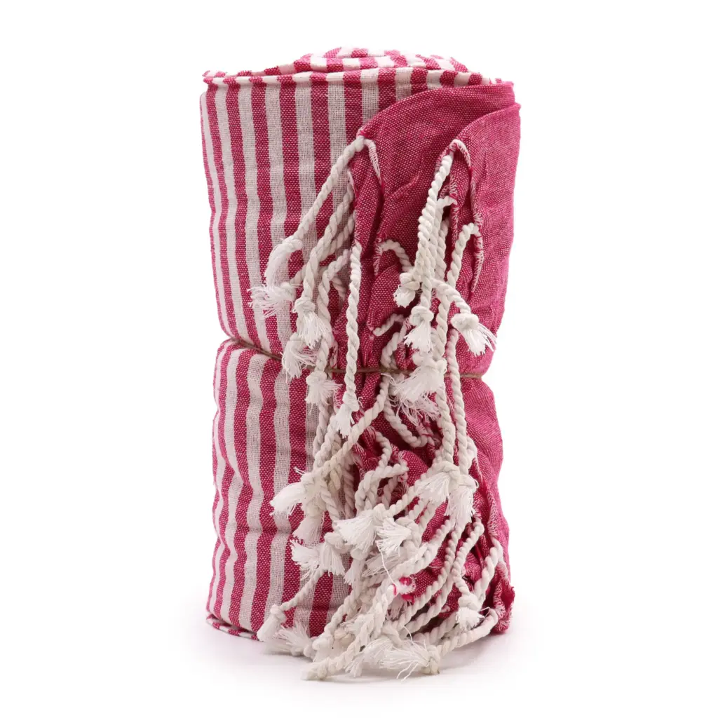 Cotton Pario Towel – 100×180 cm – Hot Pink | www.artisangoods.co.uk 2