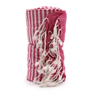 Cotton Pario Towel – 100×180 cm – Hot Pink | www.artisangoods.co.uk 2