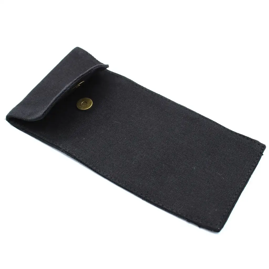 Cotton Pouch for Gemstone Face Rollers 10oz – Black 9x19xm | www.artisangoods.co.uk 2