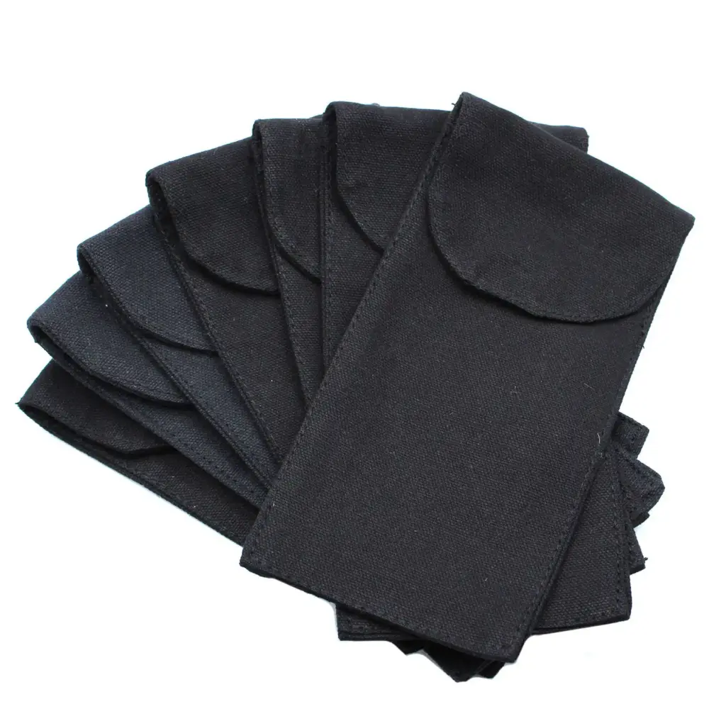 Cotton Pouch for Gemstone Face Rollers 10oz – Black 9x19xm | www.artisangoods.co.uk 3