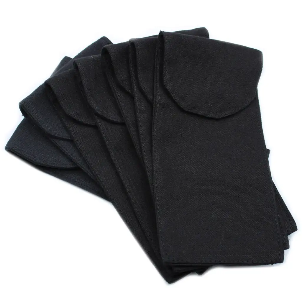 Cotton Pouch for Gemstone Face Rollers 10oz – Black 9x19xm | www.artisangoods.co.uk