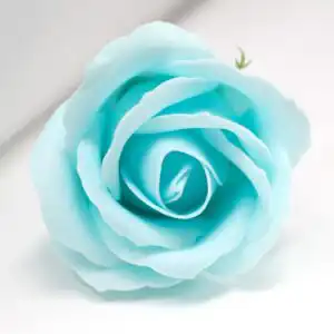 Craft Soap Flowers – Med Rose – Baby Blue | www.artisangoods.co.uk 1
