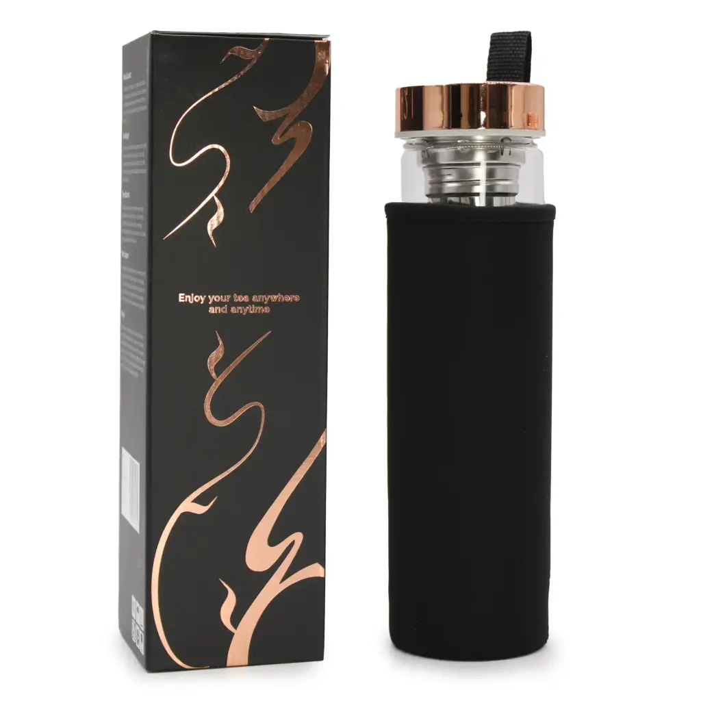 Crystal Glass Tea Infuser Bottle – Rose Gold – Amethyst | www.artisangoods.co.uk 7