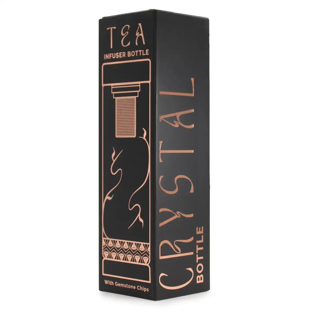 Crystal Glass Tea Infuser Bottle – Rose Gold – Rock Quartz | www.artisangoods.co.uk 6
