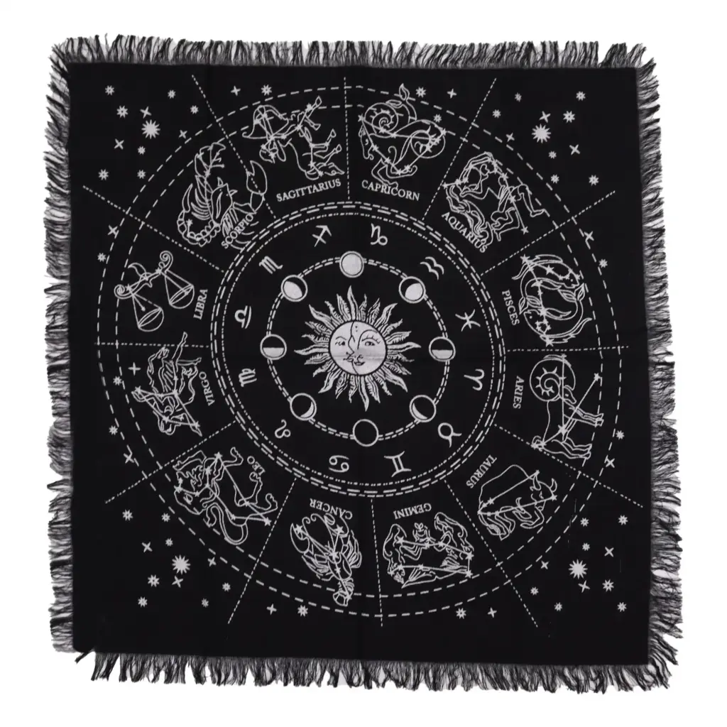 Esoteric Fringed Altar Cloth – Horoscope | www.artisangoods.co.uk