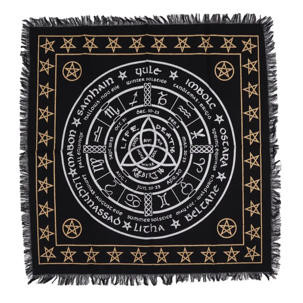 Esoteric Fringed Altar Cloth – Life Death Rebirth | www.artisangoods.co.uk 3 Esoteric Fringed Altar Cloth – Life Death Rebirth | www.artisangoods.co.uk 3