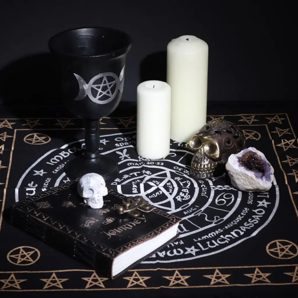 Esoteric Fringed Altar Cloth – Life Death Rebirth | www.artisangoods.co.uk 2 Esoteric Fringed Altar Cloth – Life Death Rebirth | www.artisangoods.co.uk 2