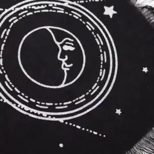 Esoteric Fringed Altar Cloth –  Moon & Sun Chart | www.artisangoods.co.uk 1