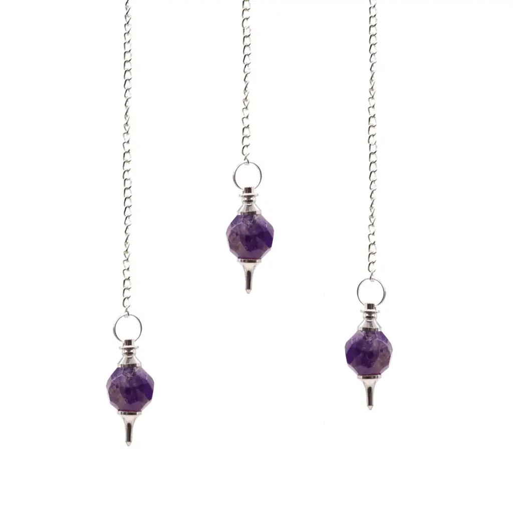 Facted Gemstone Pendulum – Amethyst | www.artisangoods.co.uk