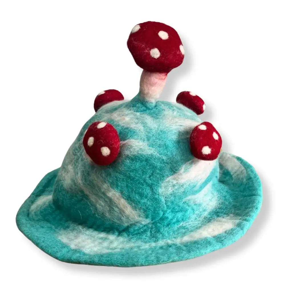 Felted Mushroom Hat – Lost in a Sky Blue | www.artisangoods.co.uk 3
