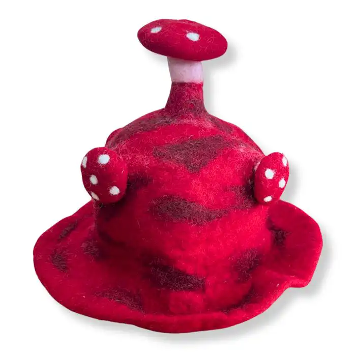 Felted Mushroom Hat – Rush To The Head Red | www.artisangoods.co.uk 2 Felted Mushroom Hat – Rush To The Head Red | www.artisangoods.co.uk 1