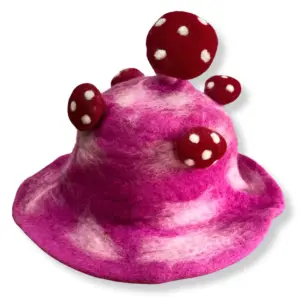 Felted Mushroom Hat – Shocking Pink | www.artisangoods.co.uk 2