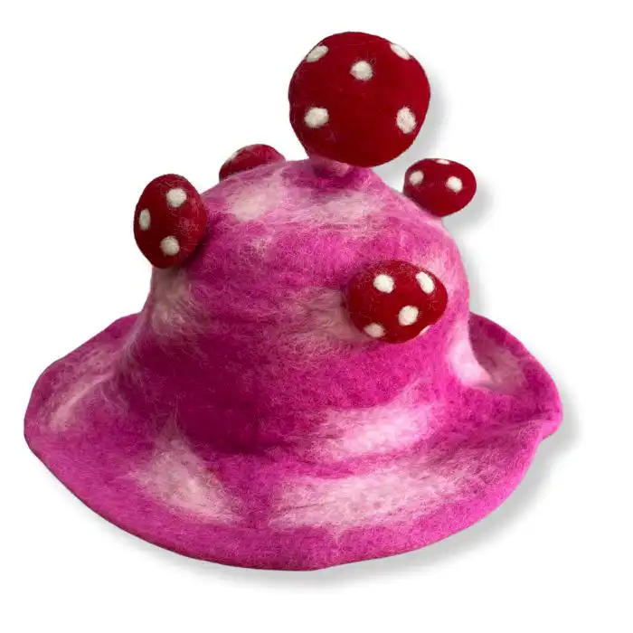 Felted Mushroom Hat – Shocking Pink | www.artisangoods.co.uk 2 Felted Mushroom Hat – Shocking Pink | www.artisangoods.co.uk 1