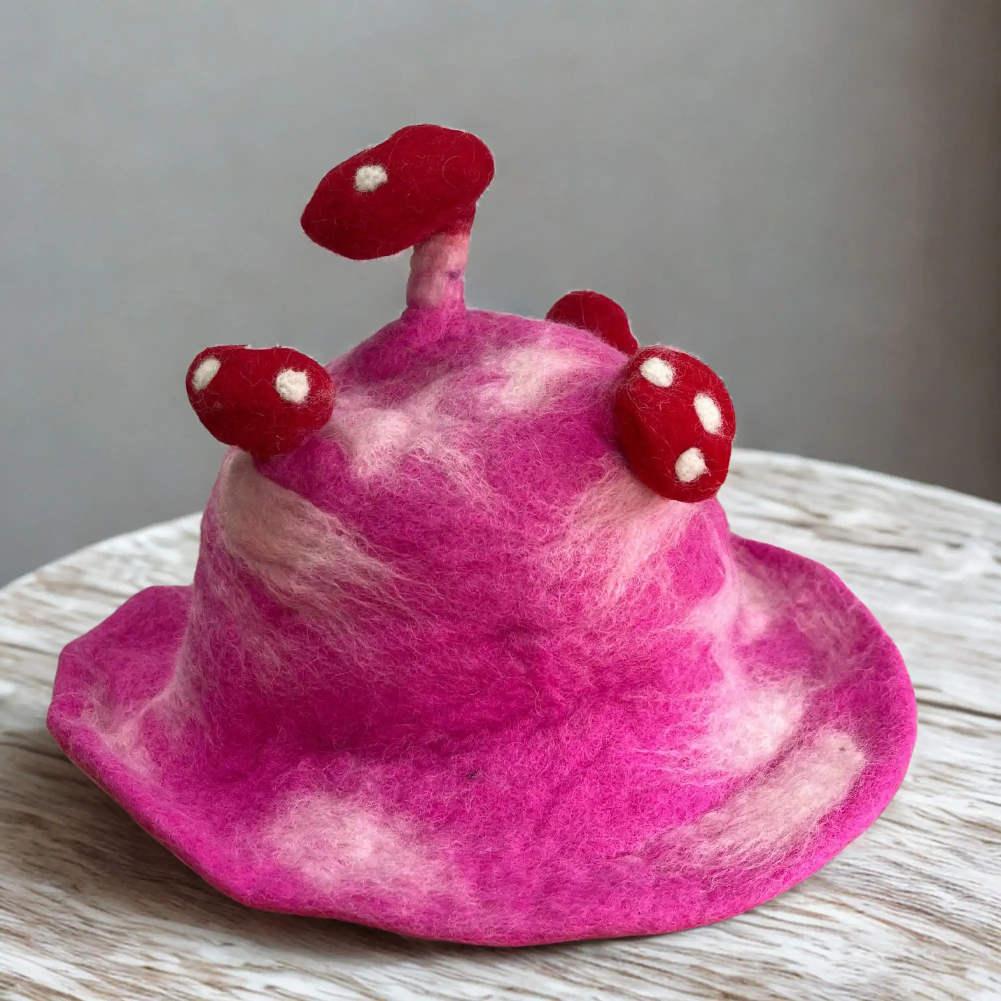 Felted Mushroom Hat – Shocking Pink | www.artisangoods.co.uk 4 Felted Mushroom Hat – Shocking Pink | www.artisangoods.co.uk 3