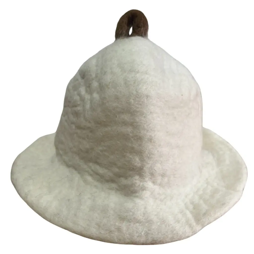 Felted Sauna Bowl Hat – Natural | www.artisangoods.co.uk
