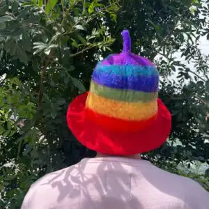 Felted Sauna Bowl Hat – Rainbow | www.artisangoods.co.uk Felted Sauna Bowl Hat – Rainbow | www.artisangoods.co.uk 1
