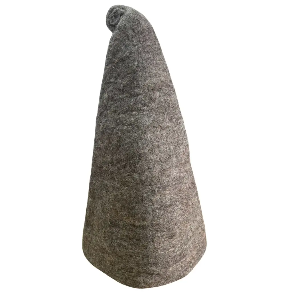 Felted Sauna Wizard Hat – Natural Brown | www.artisangoods.co.uk