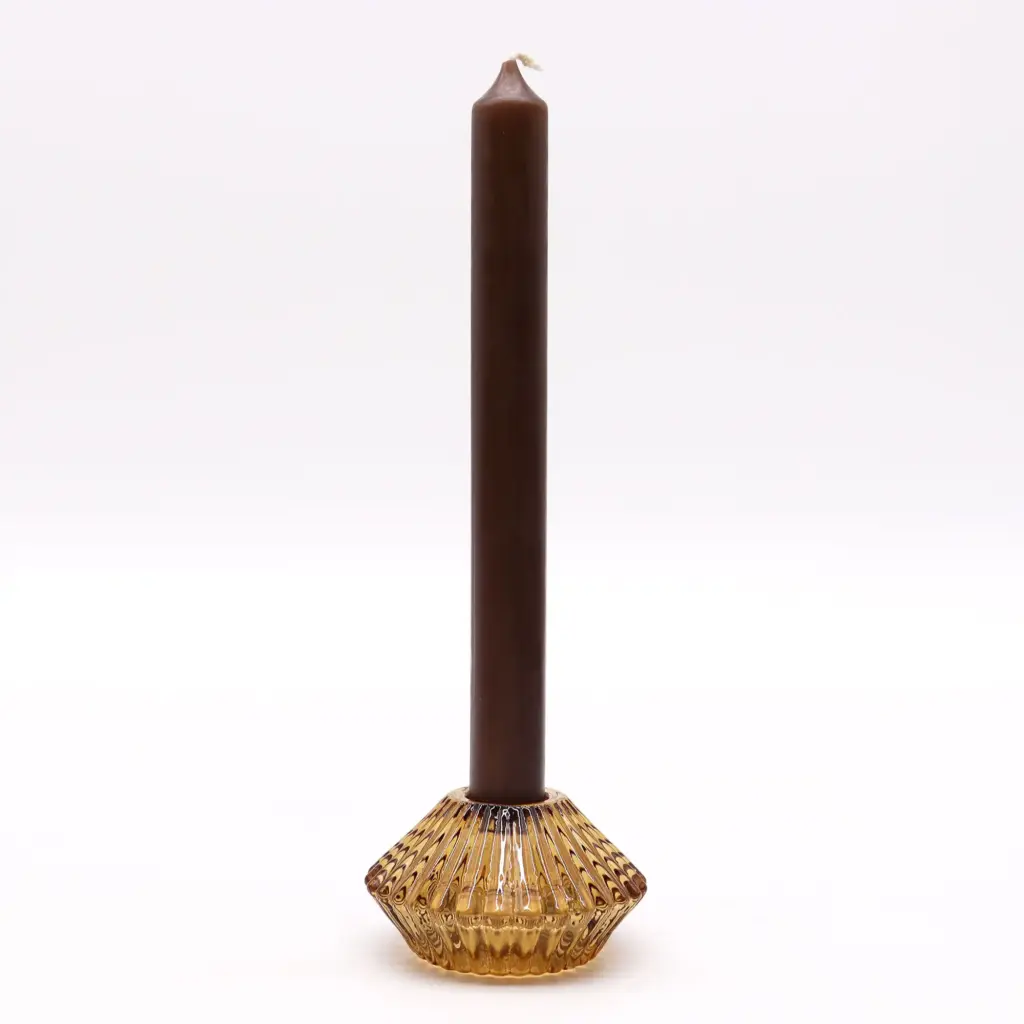 Flower Flip Dinner Candle / Tealight Holder – Antique Amber | www.artisangoods.co.uk 2