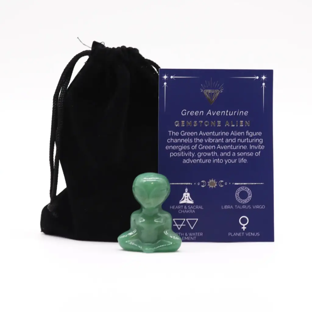 Gemstone Alien – Green Aventurine | www.artisangoods.co.uk