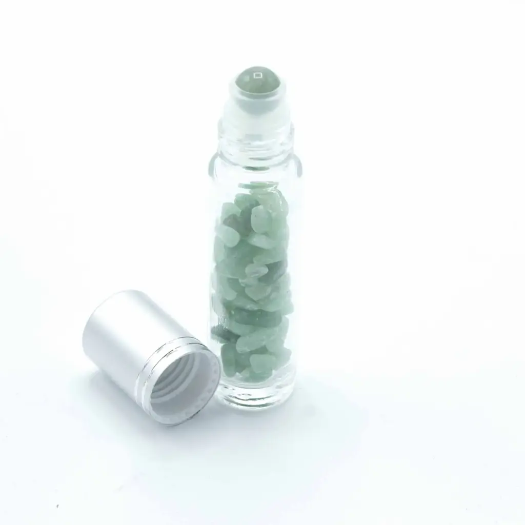 Gemstone Essential Oil Roller Bottle – Aventurine – Silver Cap | www.artisangoods.co.uk 4