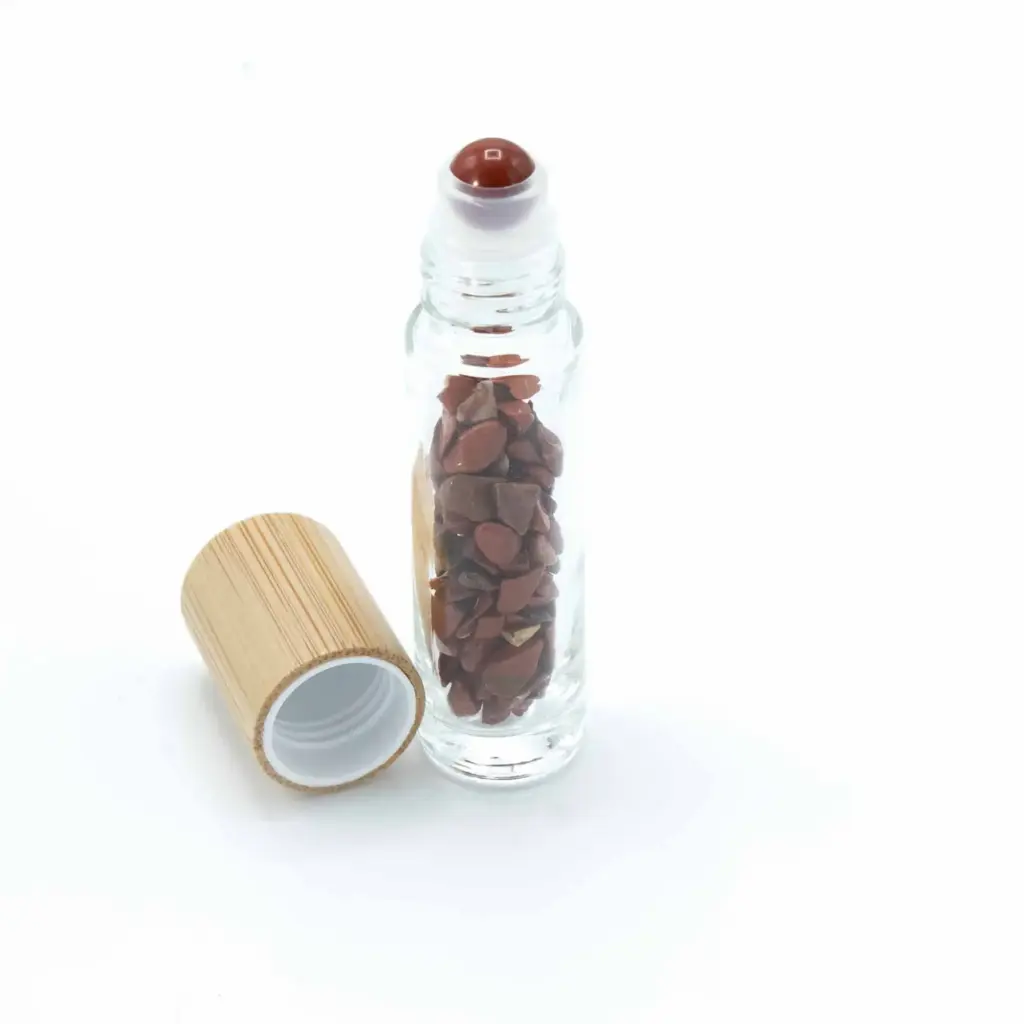 Gemstone Essential Oil Roller Bottle – Red Jasper – Wooden Cap | www.artisangoods.co.uk 4 Gemstone Essential Oil Roller Bottle – Red Jasper – Wooden Cap | www.artisangoods.co.uk 4