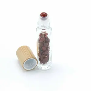Gemstone Essential Oil Roller Bottle – Red Jasper  – Wooden Cap | www.artisangoods.co.uk 4