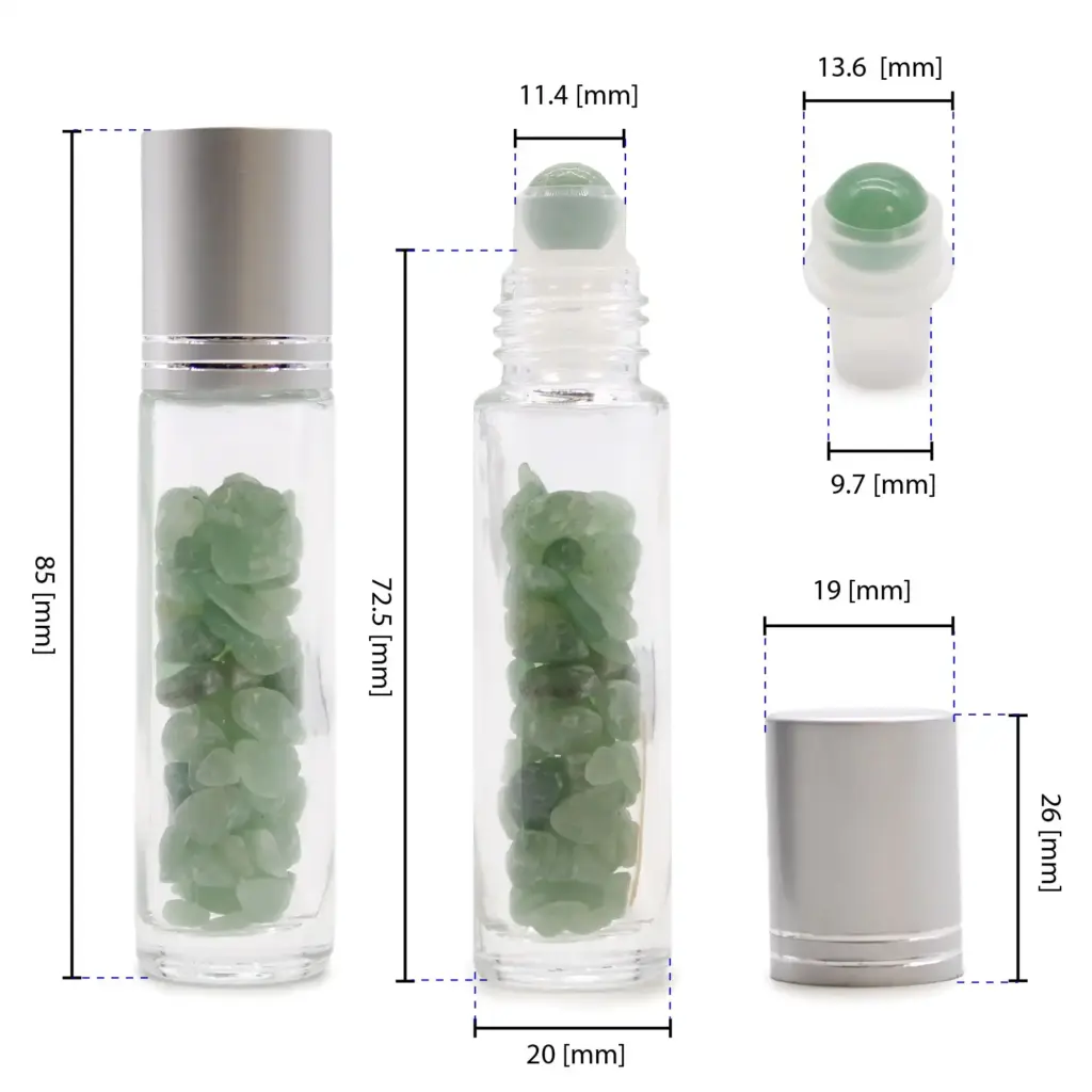 Gemstone Essential Oil Roller Bottle – Rose Quartz  – Silver Cap | www.artisangoods.co.uk 4