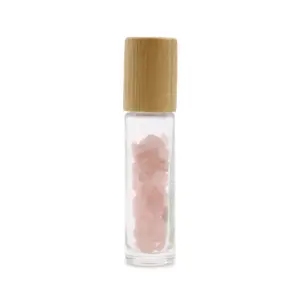 Gemstone Essential Oil Roller Bottle – Rose Quartz  – Wooden Cap | www.artisangoods.co.uk 3
