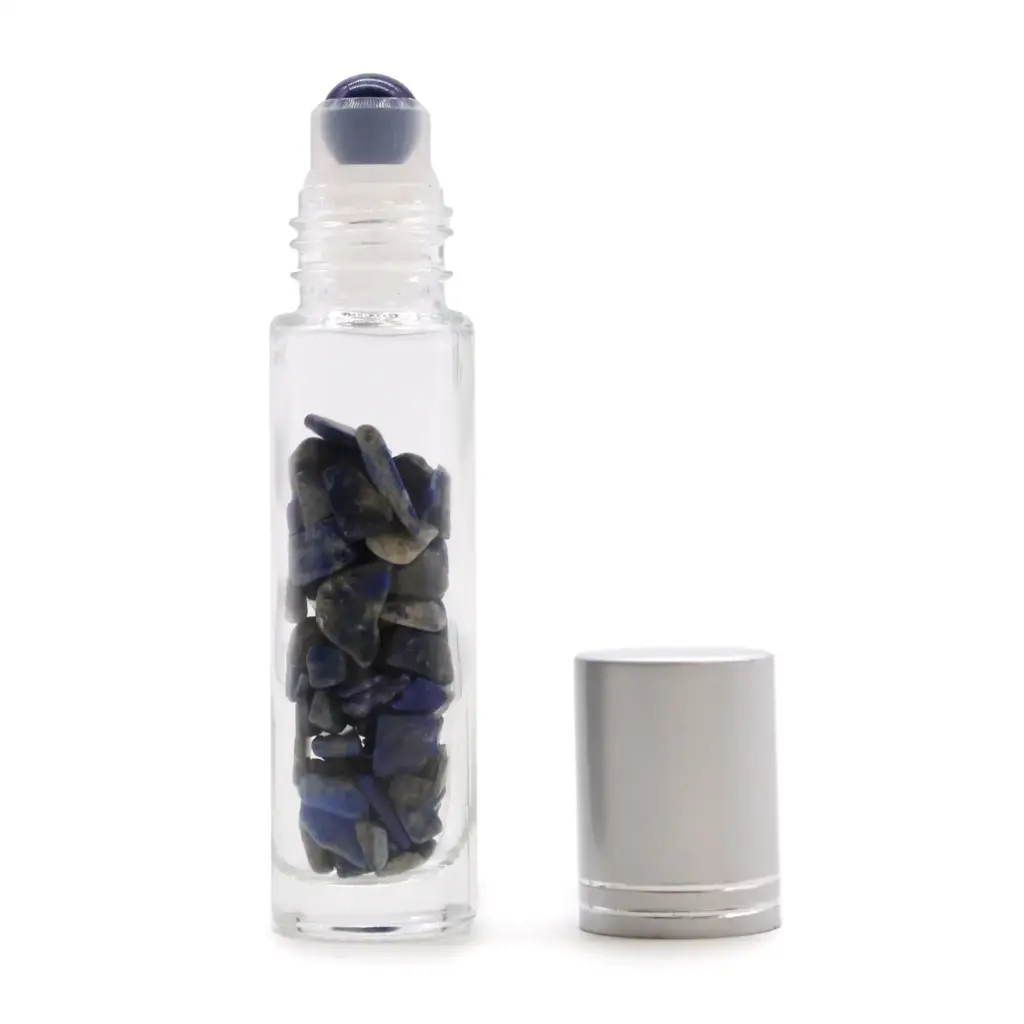 Gemstone Essential Oil Roller Bottle – Sodalite  – Silver Cap | www.artisangoods.co.uk