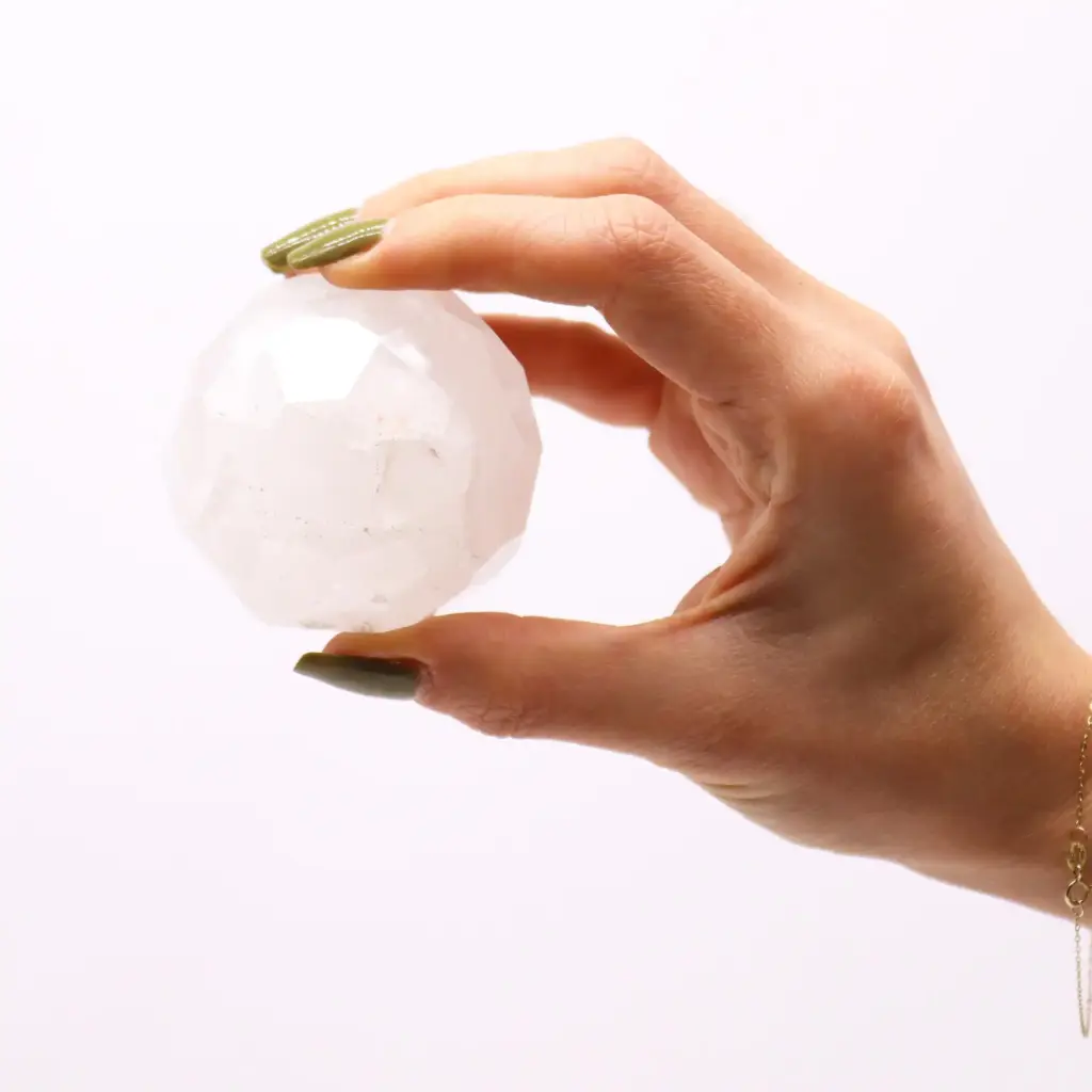 Gemstone Faceted Healing Ball & Stand – Rock Quartz | www.artisangoods.co.uk
