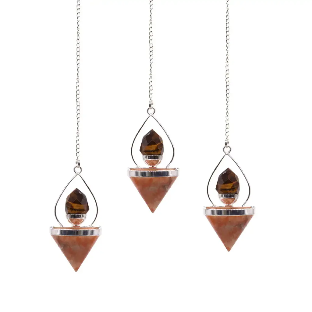 Gemstone Lantern of Life Pendulum – Sunstone & Tigereye | www.artisangoods.co.uk